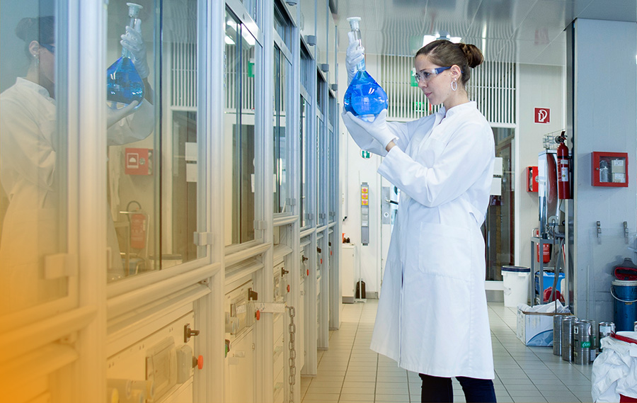 lab-director-looking at bottle
